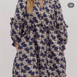 Entro Blue and White Floral Dress